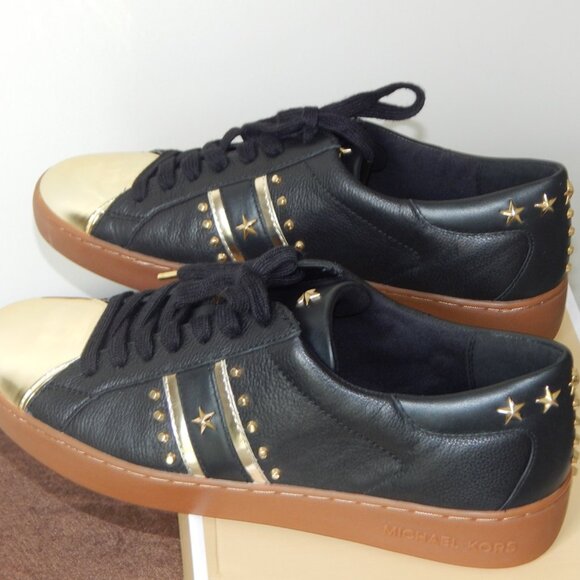 Michael Kors Frankie Stripe Leather Studded Low Top Lace-up Sneaker Shoe NIB - Picture 10 of 11